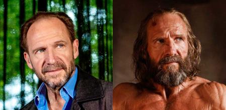 Ralph Fiennes durante el photocall de esta mañana y, a la derecha, en una imagen como Ulises en 'The Return'