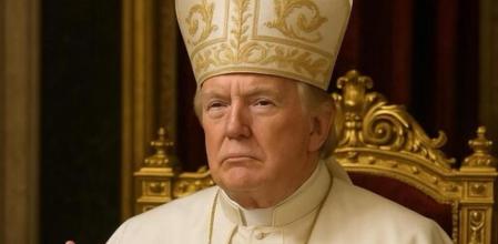 Así es la polémica fotografía de Trump vestido de papa&nbsp;