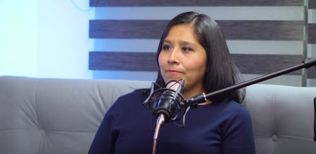 Eliana Aguilar, en un momento del podcast