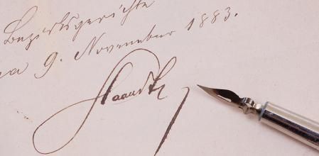 Firma en una carta manuscrita