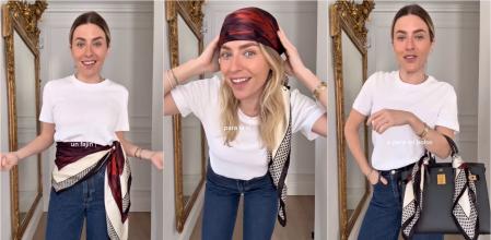 Natalia Cebrián muestra la versatilidad del pañuelo