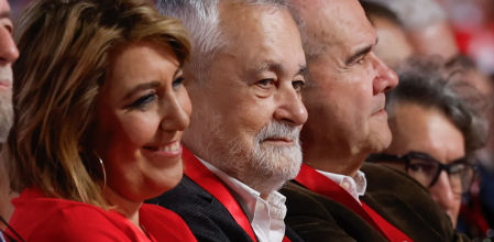 Susana Díaz junto a Griñán y Chaves en el 41 Congreso Federal del PSOE celebrado en Sevilla en 2024