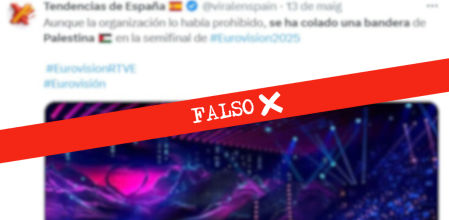 No es cierto que la organización de Eurovisión haya prohibido las banderas de Palestina