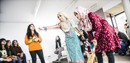 Chicas del primer equipo femenino de críquet surgido en Barcelona, en una imagen del 2016&nbsp;