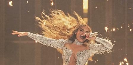 Melody durante su actuación en la final del Festival de Eurovisión 2025 en Basilea (AP Photo/Martin Meissner)