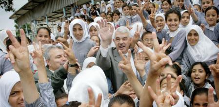 Maragall en el campo de Yabaliya el 22 de mayo del 2005