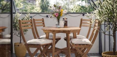 Muebles plegables de exterior para balcones, terrazas o jardines.