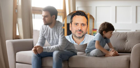 Un padre enfadado con su hijo