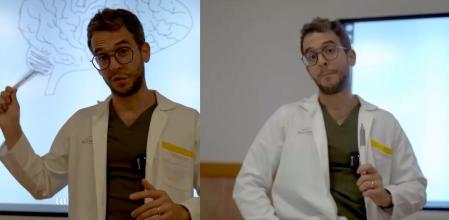 El Doctor Felices en dos momentos del vídeo