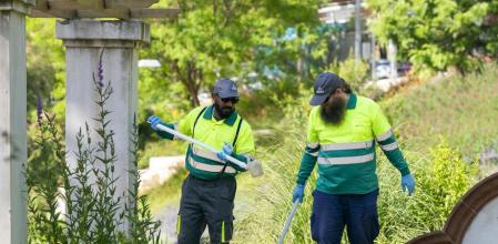 Instalación de trampas inteligentes para mosquitos en los jardines del Doctor Pla i Armengol, en el Guinardó&nbsp;