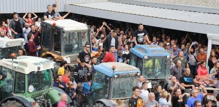 Movilización en las Borges Blanques para impedir la acción policial el 1-O.&nbsp;