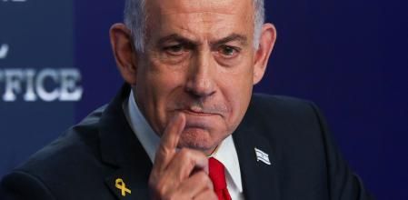 Beniamin Netanyahu en una conferencia de prensa el 21 de mayo pasado