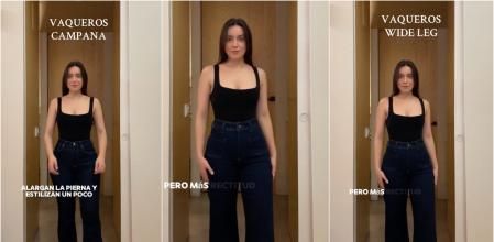 La asesora de moda Andrea Dutrús apuesta por los vaqueros wide leg y campana para verse más favorecida y alargar su silueta