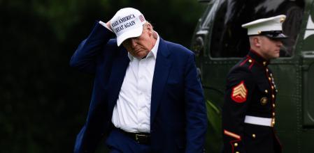 Donald Trump llegando a la Casa Blanca