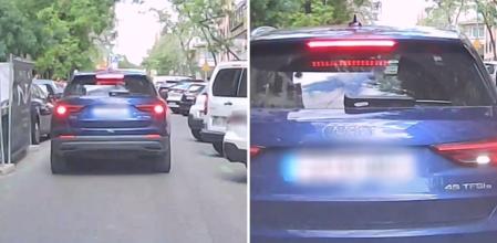 Intenta dar marcha atrás para aparcar en una calle de Madrid pero casi acaba impactando contra otro conductor: “Los intermitentes, los grandes olvidados”