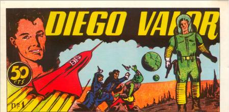 Portada del n.º 1 de ‘Diego Valor’ (Ediciones Cid, 1954), con guion de Jarber e ilustrada por Bayo y Buylla