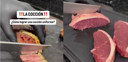 Un chef aconseja cómo lograr una cocción uniforme en la carne.