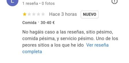 La reseña del grupo de 17 comensales