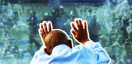 Manifestantes contra el algoritmo.