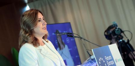 María José Catalá, esta mañana de martes en Fórum Europa Tribuna Mediterránea