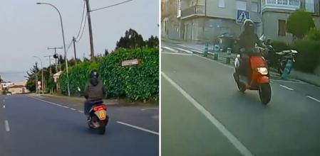 El indignante comportamiento de un ciclomotor en una carretera de Orense cuando recibe un adelantamiento: “Hay gente que valora poco su vida”