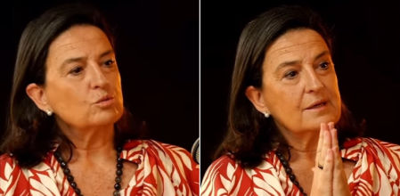 La doctora Lola de la Puerta, con Núria Coll.