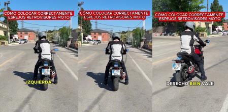 Así es como debes colocar los espejos retrovisores de tu moto o ciclomotor.