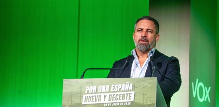 El líder de Vox, Santiago Abascal, intervé durant la presentació del programa econòmic i d'habitatge de Vox 