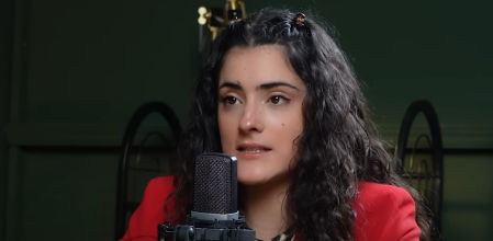 María Aperador en un momento del podcast