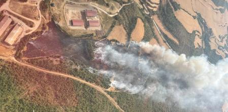 Incendio en el centro geograifco de Catalunya, en Pinós (solsonès)