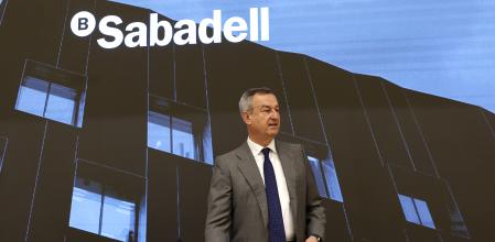 El consejero delegado del Banc Sabadell en la rueda de prensa del miércoles en Sant Cugat