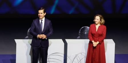 BILBAO, 19/06/2025.- El presidente de la Fundación BBVA, Carlos Torres Vila (i), y la presidenta del Consejo Superior de Investigaciones Científicas (CSIC), Eloísa del Pino Matute, participan en la XVII edición de los Premios Fronteras del Conocimiento de la Fundación BBVA este jueves, en Bilbao. Los premios reconocen a los científicos que han revolucionado la lucha contra la diabetes y la obesidad y que han sentado las bases de los catalizadores y del aprendizaje automático, entre otras materias. EFE/ Miguel Toña