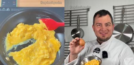 Un experto en gastronomía científica explica el truco para hacer huevos revueltos.