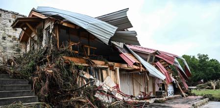 Una casa dañada por la riada del Guadalupe cerca del campamento Mystic, en Texas&nbsp;