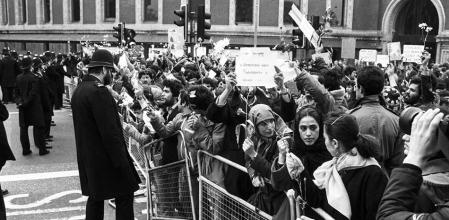 Manifestación por la liberación de los rehenes, Reino Unido