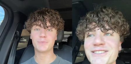 Jayden grabando el vídeo desde el interior de su coche