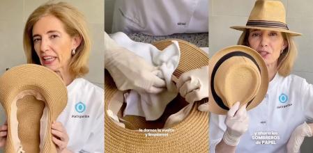 Pía Nieto, conocida como Pía Organiza, enseña a limpiar las pamelas y sombreros