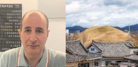 Carlos Lavilla y una imagen de Corea del Sur