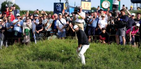 PORTRUSH, NORTHERN IRELAND - JULY 19: Scottie Scheffler of the United States plays a shot on the 11th hole during Day Three of The 153rd Open Championship at Royal Portrush Golf Club on July 19, 2025 in Portrush, Northern Ireland. (Photo by Alex Slitz/Getty Images)