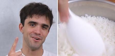 El truco definitivo de un chef para cocinar el arroz blanco perfecto sin que se pegue ni se pase: “Sumergir el dedo una falange, aunque suene poco preciso”