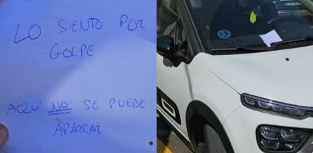 La nota que dejó en el coche