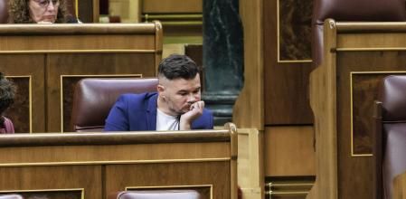 El diputado de ERC, Gabriel Rufián, en su escaño en el Congreso&nbsp;