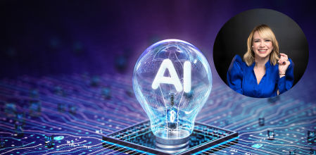 Una bombilla con el símbolo de la Inteligencia Artificial.