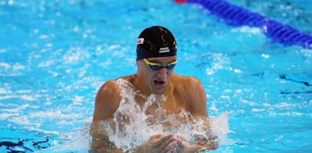Nil Cadevall, durante su participación en los Mundiales de Natación de Singapur