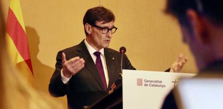 El presidente de la Generalitat, Salvador Illa, en la rueda de Shanghai&nbsp;