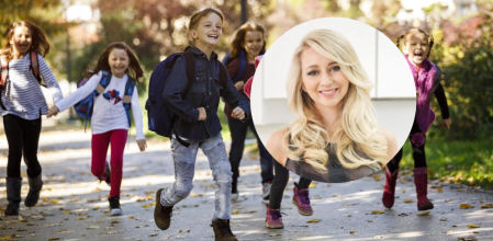 Niños corriendo por un parque