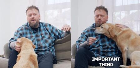 Will Atherton con su perro