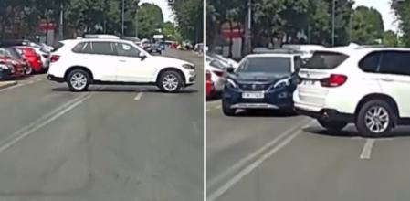 La irresponsable maniobra de un todoterreno en las narices de un coche de la Policía en medio de una calle de Madrid: “No todos los BMW pero siempre un BMW”