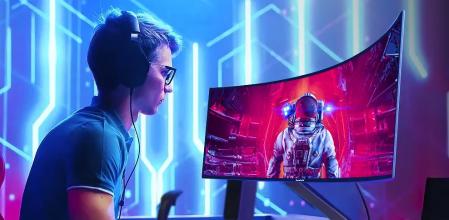 Representación del monitor curvo