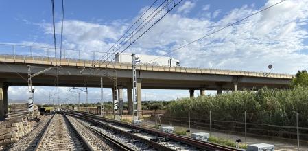 Las vías de Adif en Sant Vicenç de Calders